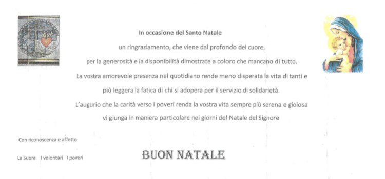 I graditi auguri delle Sorelle dei Poveri